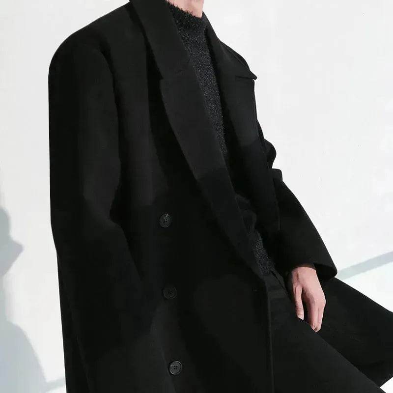 Men trench coat Long Winter woolen coat jacket for men formal winter clothes for men - EX-STOCK Canada