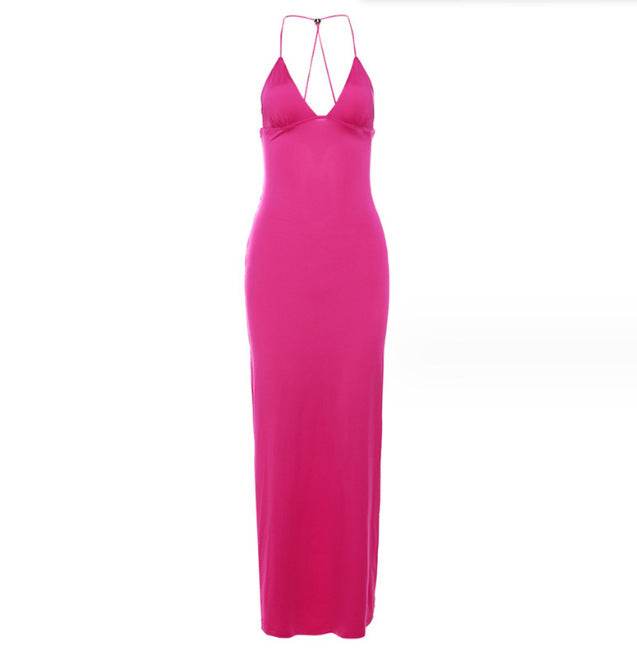 Halter neck Spaghetti Backless Butterfly Design Spring Summer long dress - EX-STOCK Canada