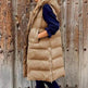 Pure Color Hooded Long Cotton Quilted Puffer Vest Casual - EX-STOCK Canada