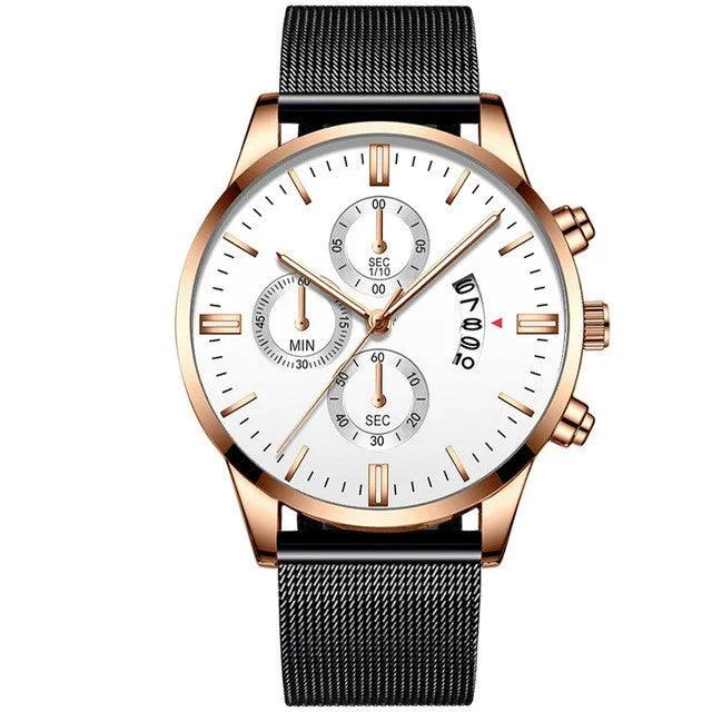 Mens Business Luxury Watches For Men Mesh Band Quartz Watch EX-STOCK Canada