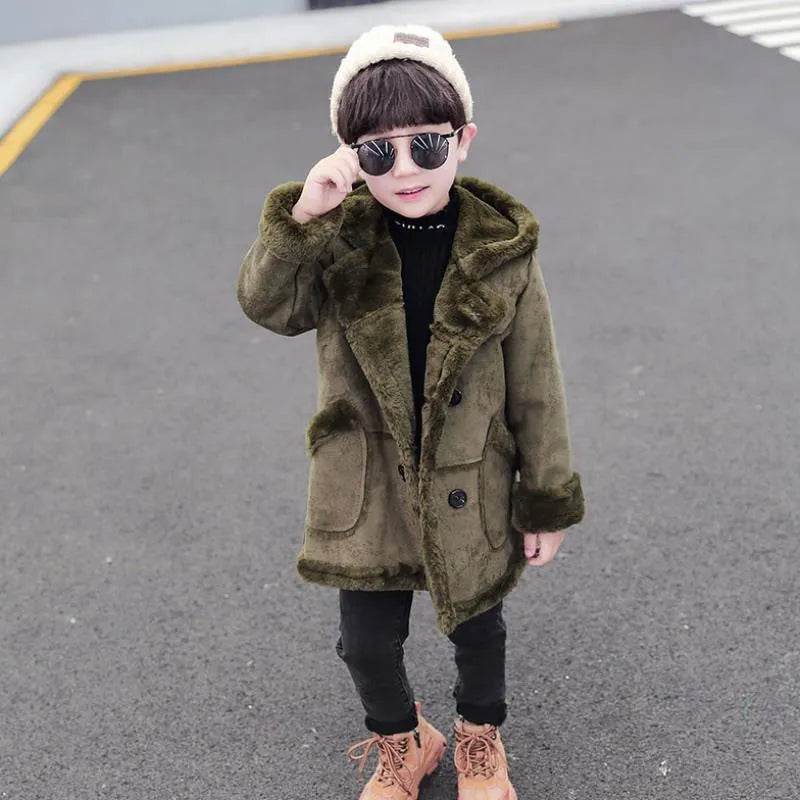 Fashion Boys' Suede Padded Trench Coat - EX-STOCK Canada
