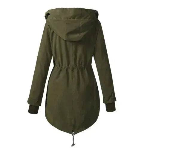 Women Work Hooded collar up Winter Jacket Woolen Lining - EX-STOCK Canada