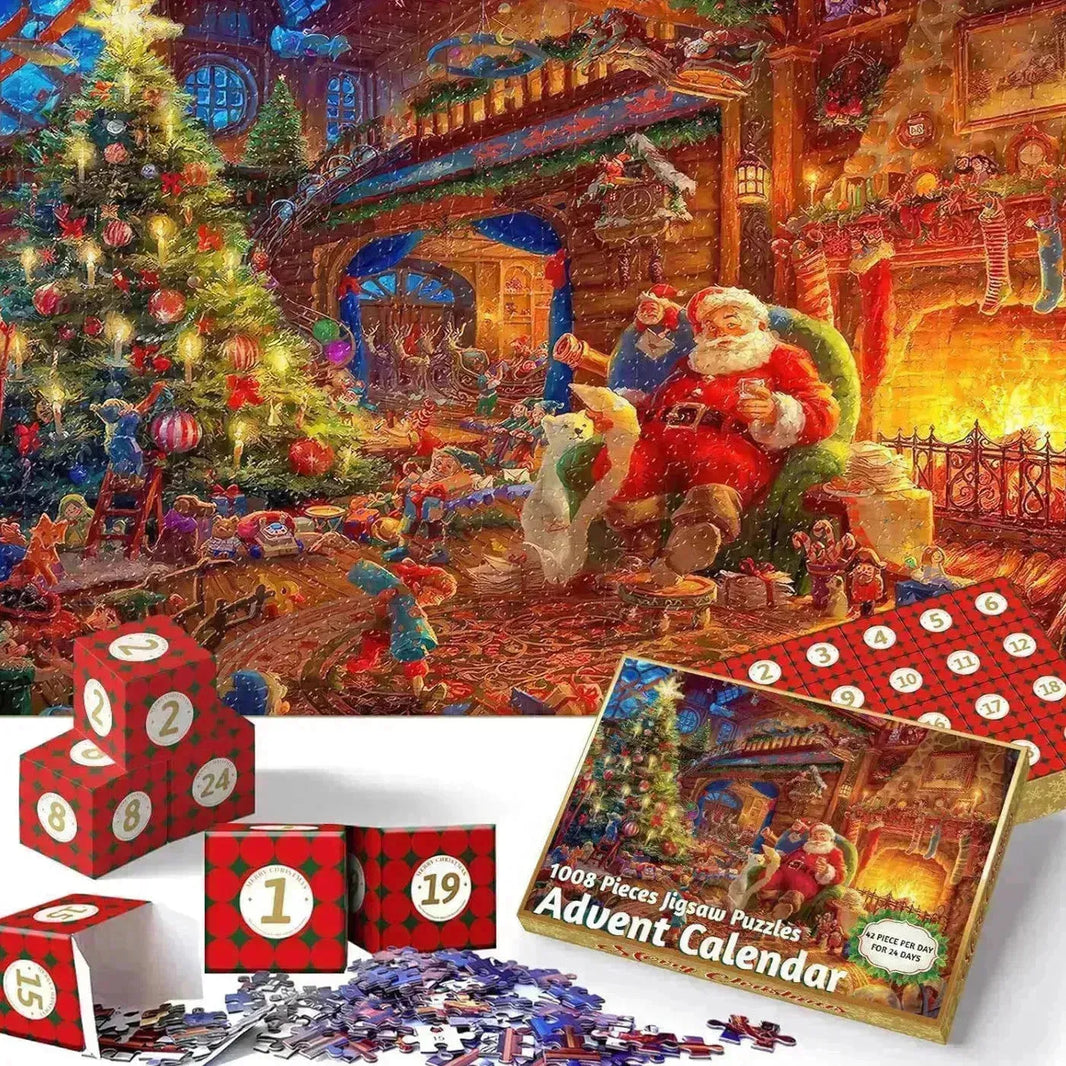 Puzzle de scène de compte à rebours de 24 jours de Noël