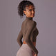 Quick Drying Gym Slim Fit Mesh Turtleneck Long Sleeve Workout Crop Top - EX-STOCK Canada