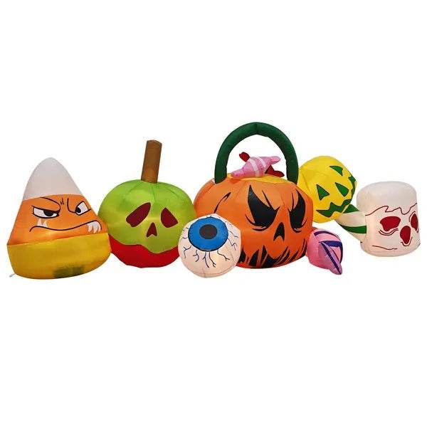 8FT Long Halloween Inflatables Pumpkins Eyeball Candy Outdoor Decorations, Blow Up Yard Decoration With Built-in LEDs Lighted For Lawn Garden Outside Indoor Decor - EX-STOCK Canada