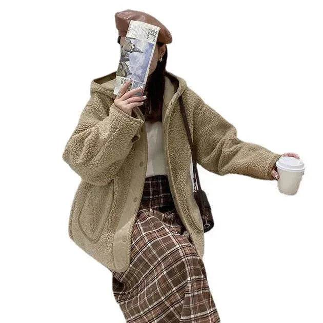 Thickened Woolen Hoodie Winter coat Fleece hooded Winter Jacket - EX-STOCK Canada