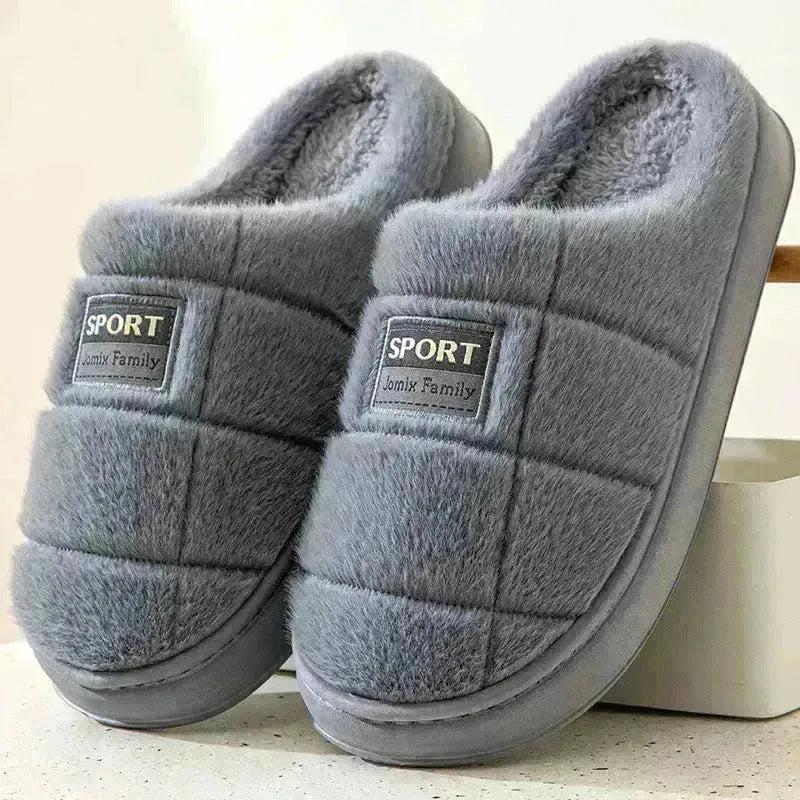 Panton de coton à carreaux masculins Chaussures de maison chaude d'hiver