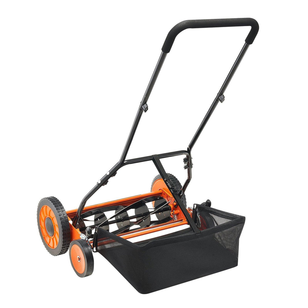 Cortacésped manual de carrete con empuje, 5 cuchillas, altura ajustable, recogedor de césped, 4 ruedasEX-STOCK Canada