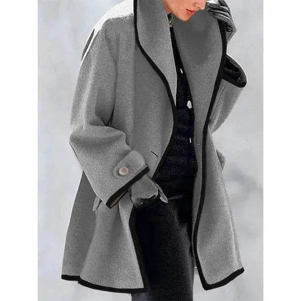 Winter Plain Hooded Cashmere coat for women - EX-STOCK Canada