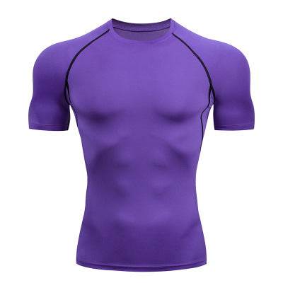 Solid color quick-drying bottoming short sleeve fitness t-shirt top - EX-STOCK Canada