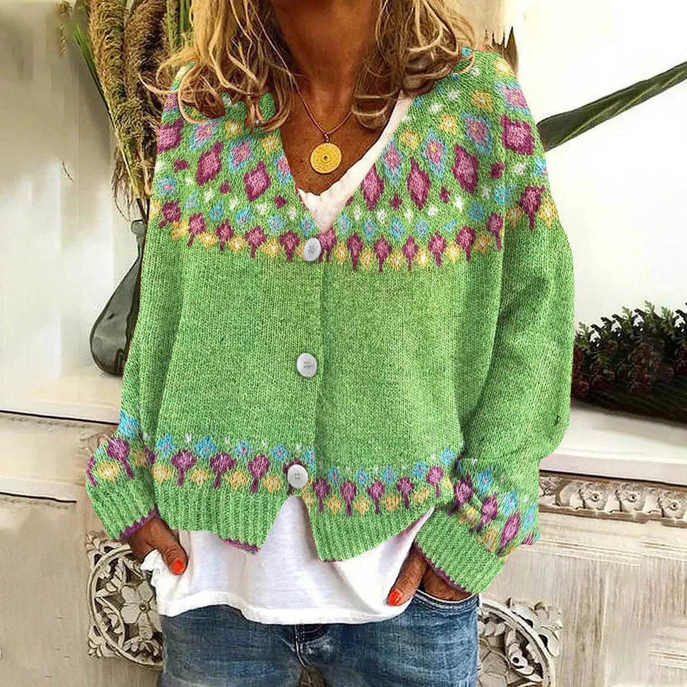 Christmas Abstract Printing Casual Cloak Coat Cardigan Sweater - EX-STOCK Canada