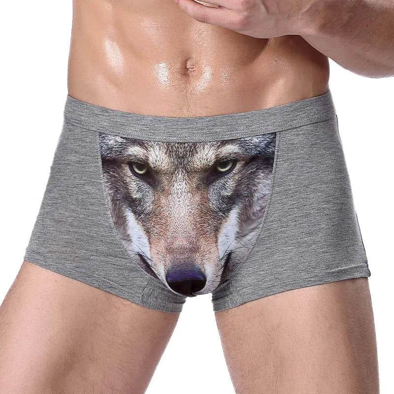 Printed Wolf Head Big Bird Men's Boxer Briefs Underwear - EX-STOCK Canada
