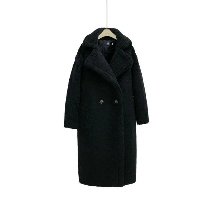 Manteau en peluche pour femmes, long manteau en agneau, hiverEX-STOCK Canada