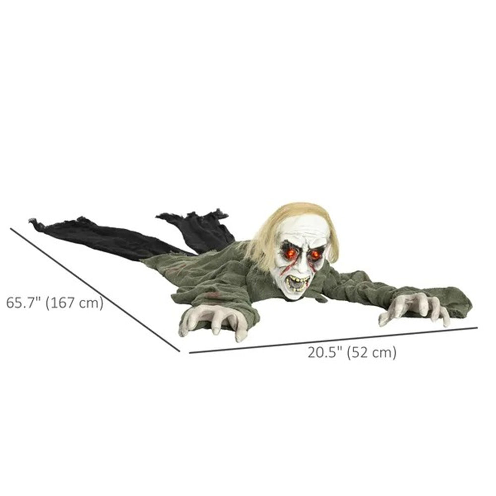 66 Outdoor Halloween Decoration Crawling Zombie, Animated Prop Decor With Sound Activated, Light Up Eyes EX-STOCK Canada