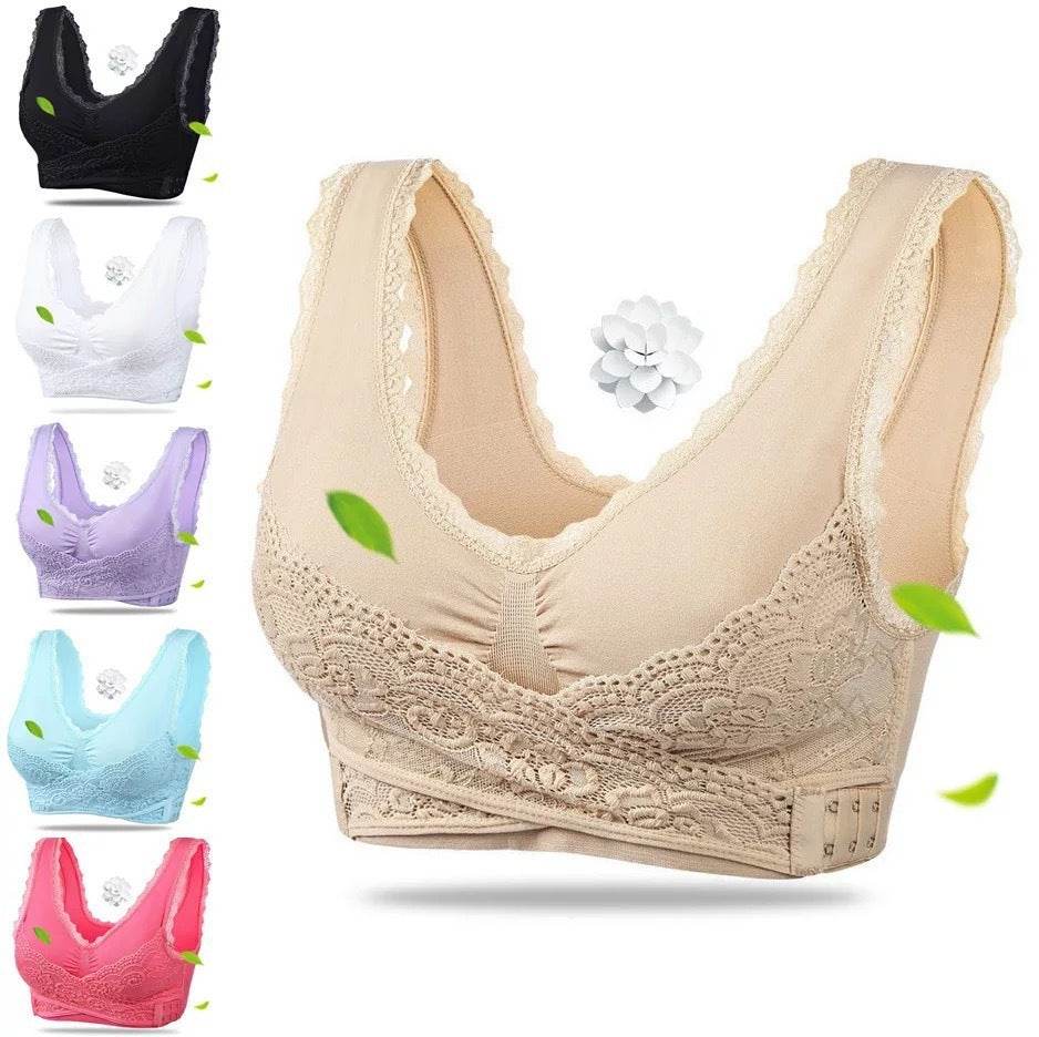 Front Cross Side Buckle Lace Side Non-Wire Sports Fitness Bra women - EX-STOCK Canada