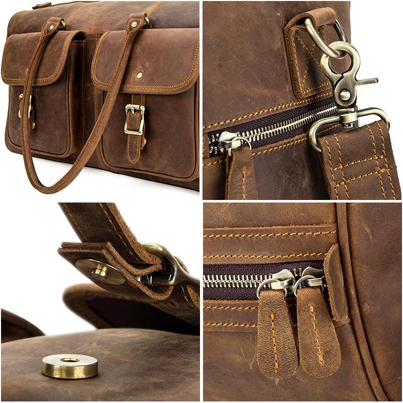 Retro Crazy Horse Rindsleder Reisetasche mit großem Fassungsvermögen | EX-STOCK Canada