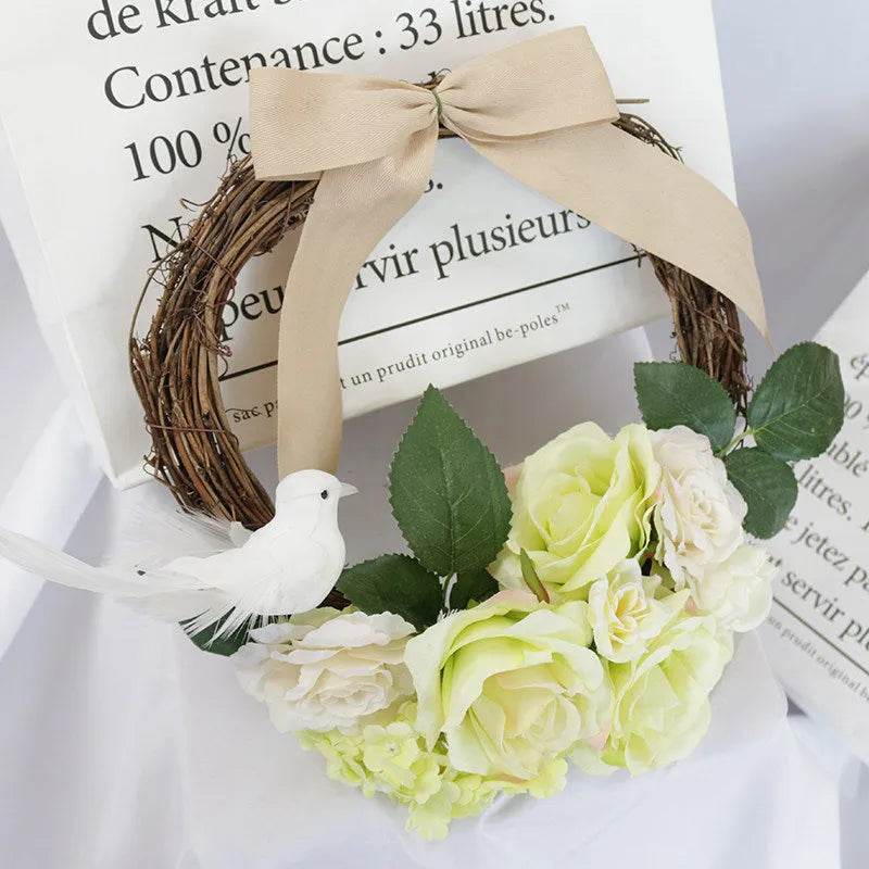 Christmas Wreaths On The Door Artificial Flowers Garland Window Door Hanging Decorative Supplies For Christmas Party New Year - EX-STOCK Canada