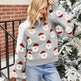 Christmas Sweater Women Cute Cartoon Santa Print Knit Sweater Winter Tops - EX-STOCK Canada