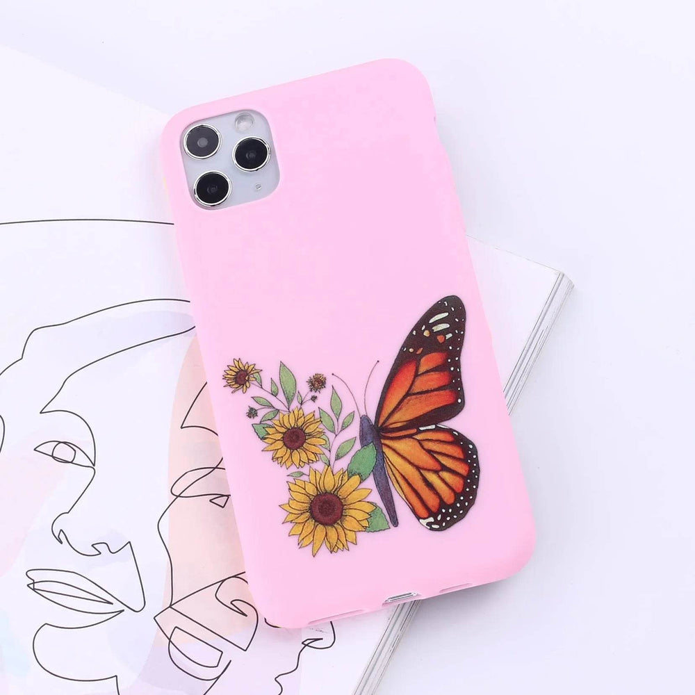 Floral Printed Liquid Silicone mobile phone case Unisex - EX-STOCK Canada