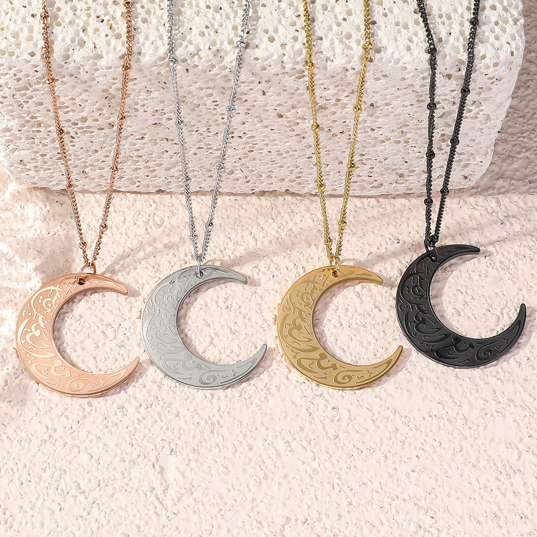 Men And Women Simple Arabic Moon Necklace - EX-STOCK Canada