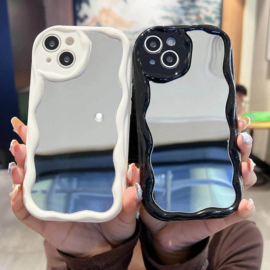 Cream Pattern Mirror Phone Case Drop-resistant Transparent Case - EX-STOCK Canada