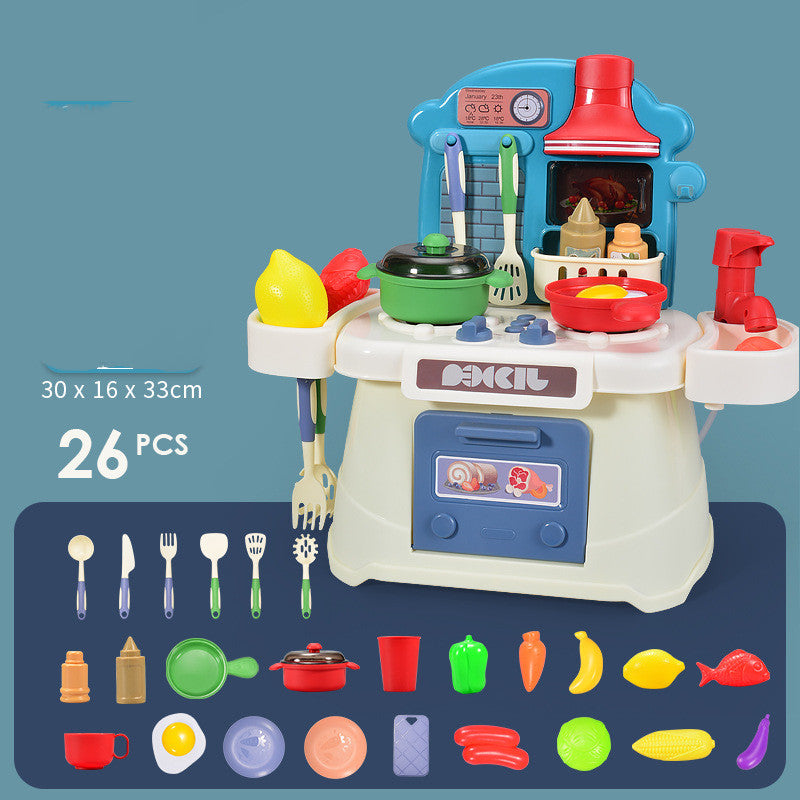 Children's Play House Tableware Table Light and Music Loop Water Cooking Girl Simulation Kitchen Toy Set EX-STOCK Canada