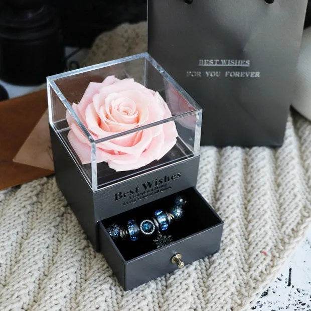 Eternal Flower Rose Jewelry Box for Birthday Presents Valentines Day Wedding Gift Box - EX-STOCK Canada