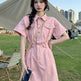 Women's Fashion Casual short sleeve Mini Denim Dress - EX-STOCK Canada