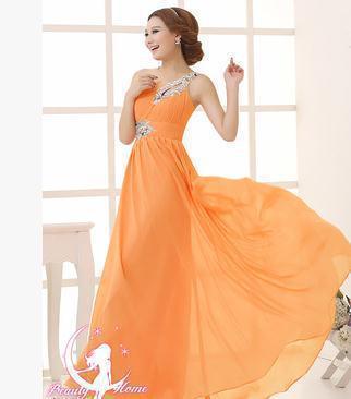 Robe de soirée une épaule dîner banquet longue banquetEX-STOCK Canada