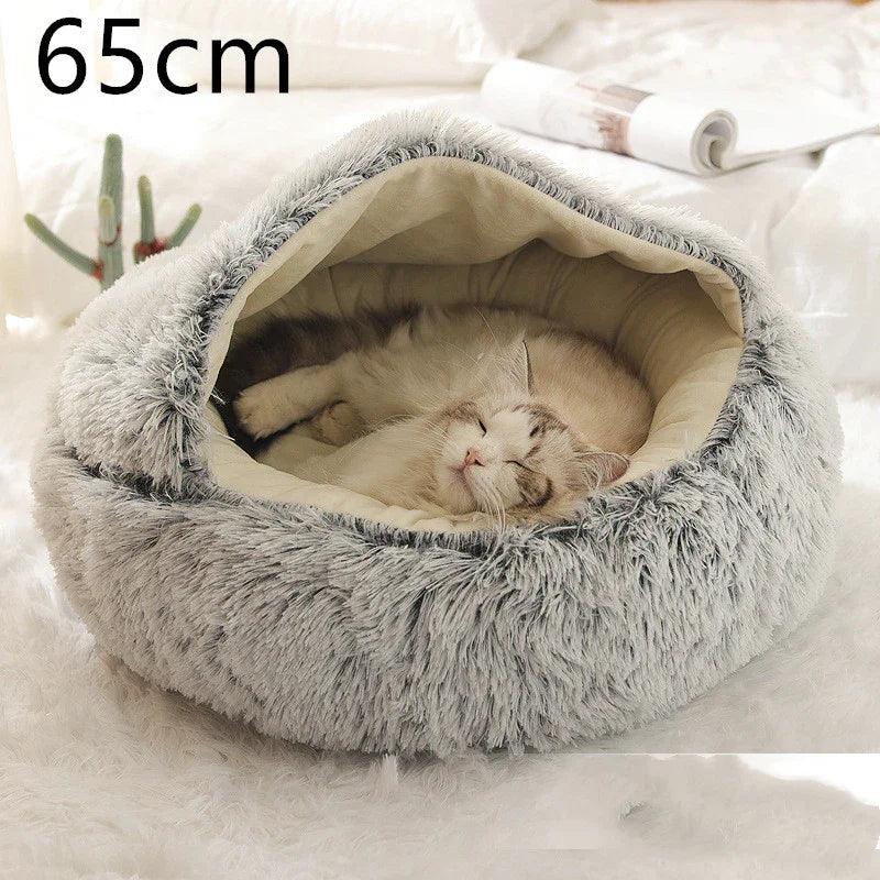 2 In 1 Dog And Cat Bed Pet Winter Bed Round Plush Warm Bed House Soft Long Plush Pets Bed Pet Products EX-STOCK Canada