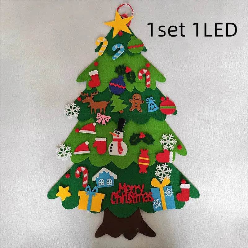 DIY Felt Christmas Tree New Year Toddler Kids Handmade Gift Toys Door Wall Hanging Ornaments Holiday Party Home Decor Set - EX-STOCK Canada