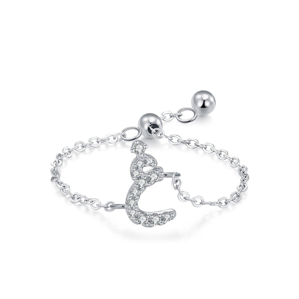 Chaîne extractible en argent sterling S925 avec lettres arabes style niche, assortie et empilableEX-STOCK Canada