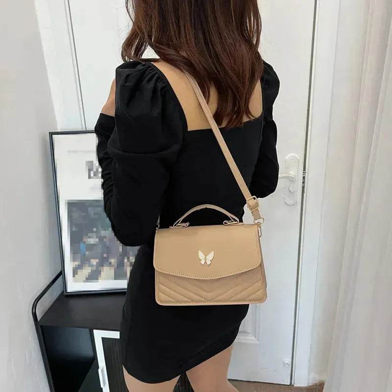 Ladies Leather Square Shaped Flap Quilted Crossbody bag for women - EX-STOCK Canada