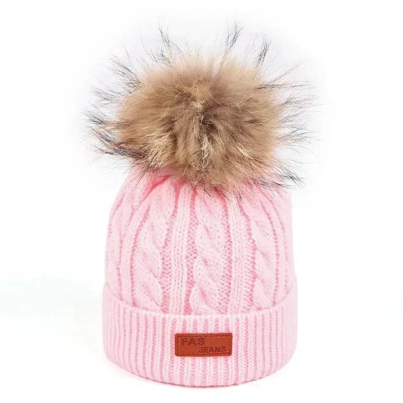 Children Winter Hat kids beanies Kids winter hat baby boy and girl warm woolen beanies faux fur beanies - EX-STOCK Canada