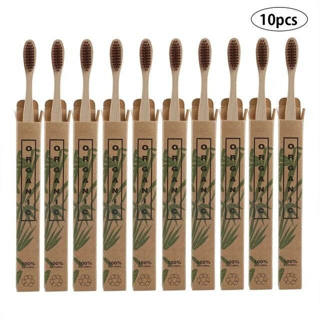 10pcs Bamboo toothbrushes - EX-STOCK Canada