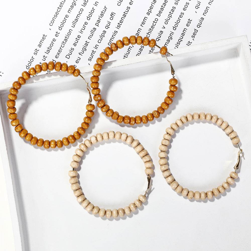 Handmade wooden beaded earrings and earrings - EX-STOCK Canada