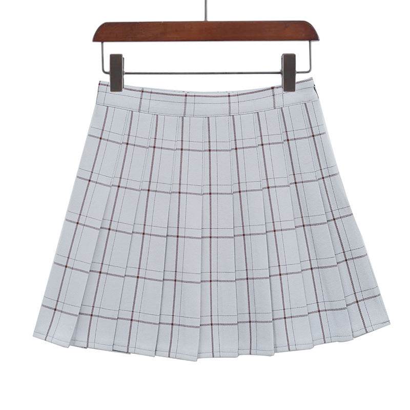 Mini Plaid Pleated High Waist Skirt A- Line Skirt - EX-STOCK Canada