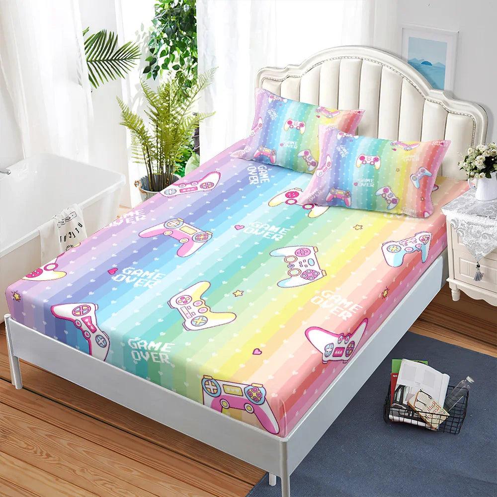 Fitted Sheet Duvet Cover Three-piece Gamepad Cool Mattress Cover EX-STOCK Canada