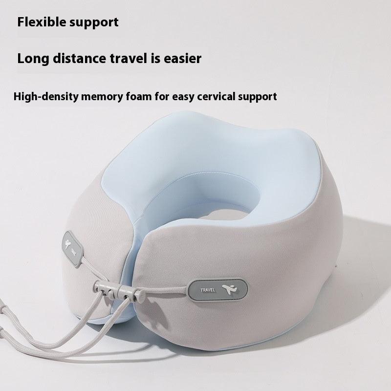 Cuscino da viaggio per il collo a forma di U in memory foam con spazio di archiviazione - EX-STOCK Canada
