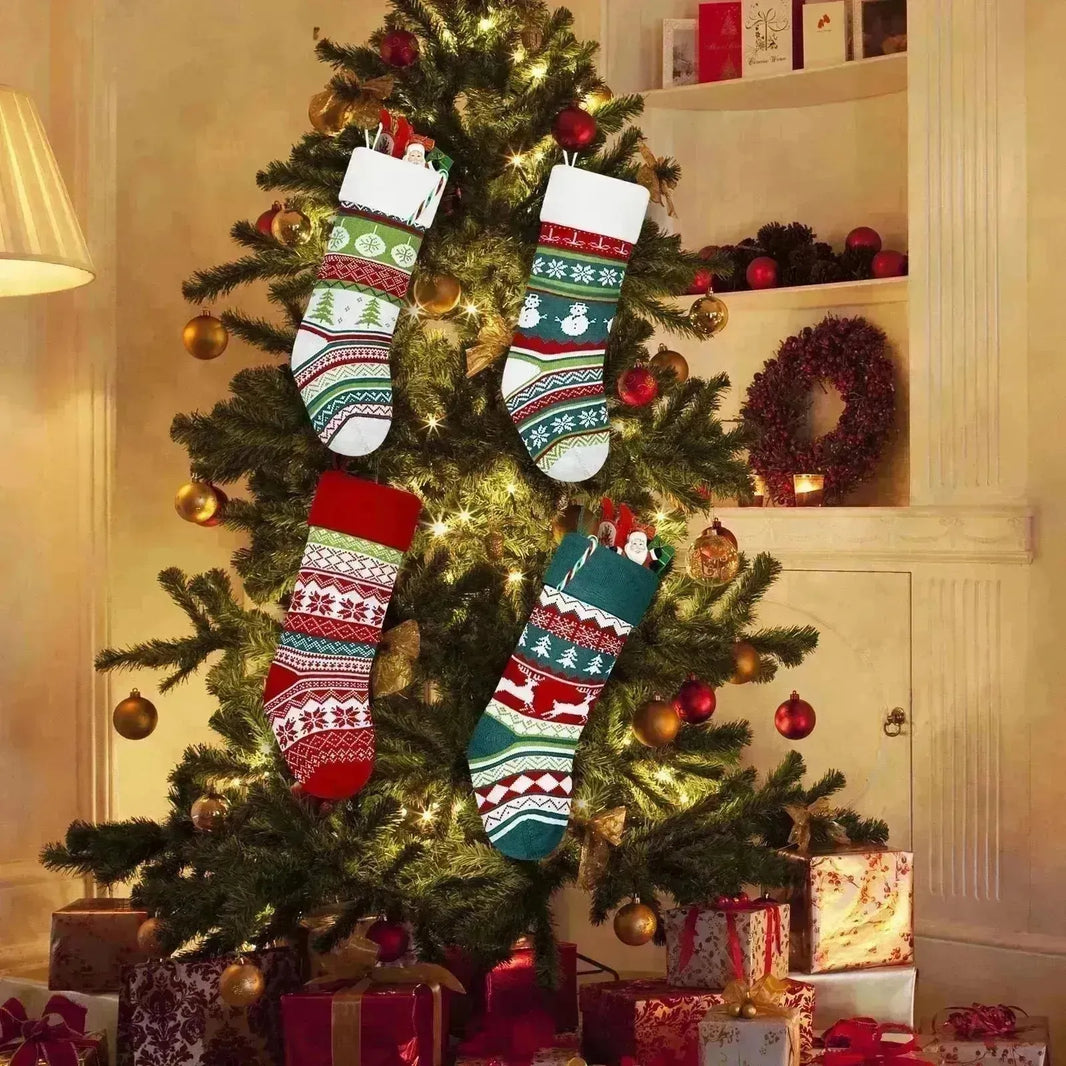 Bas de Noël Boîte de bonbons en tricot