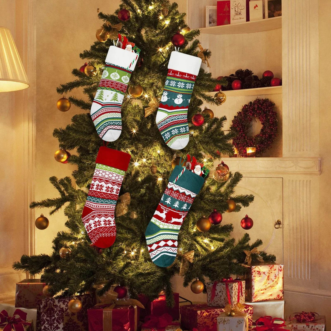 Christmas Stockings Candy Knitted Bag Wool - EX-STOCK Canada