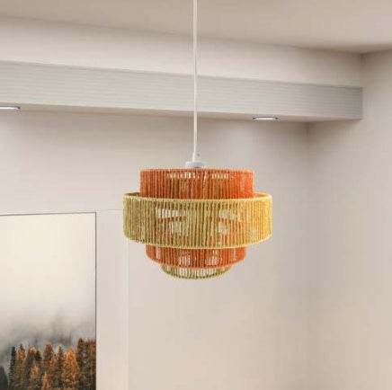 Dorset Pendant Lamp - White And Natural Terracotta - EX-STOCK Canada
