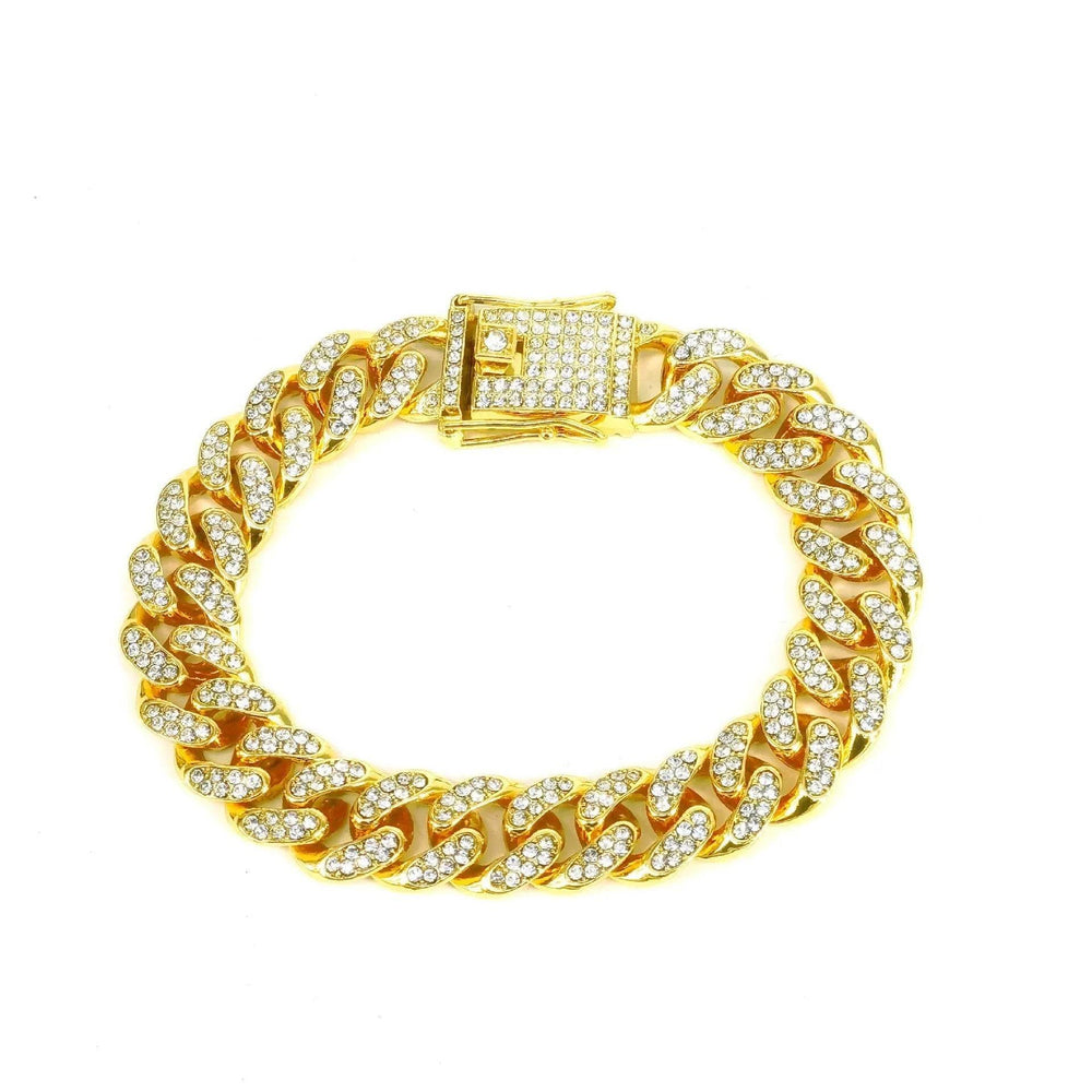 Alloy Line Cuban Link Chain Diamond Bracelet - EX-STOCK Canada