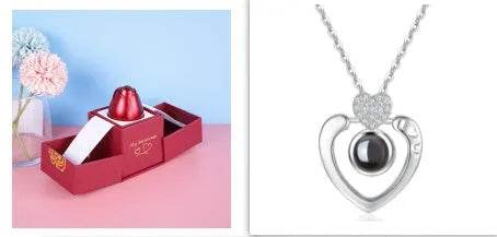 Hot Valentine's Day Gifts Metal Rose Jewelry Gift Box Necklace For Wedding Girlfriend Necklace Gifts - EX-STOCK Canada