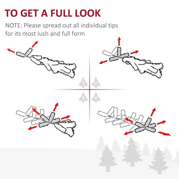 6.9ft Artificial Christmas Tree W Metal Stand Spruce Branch Tips Green EX-STOCK Canada