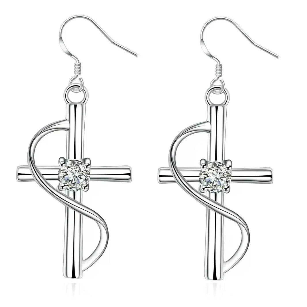 Nouvelles boucles d'oreilles en argent allongées populaires allongées populaires