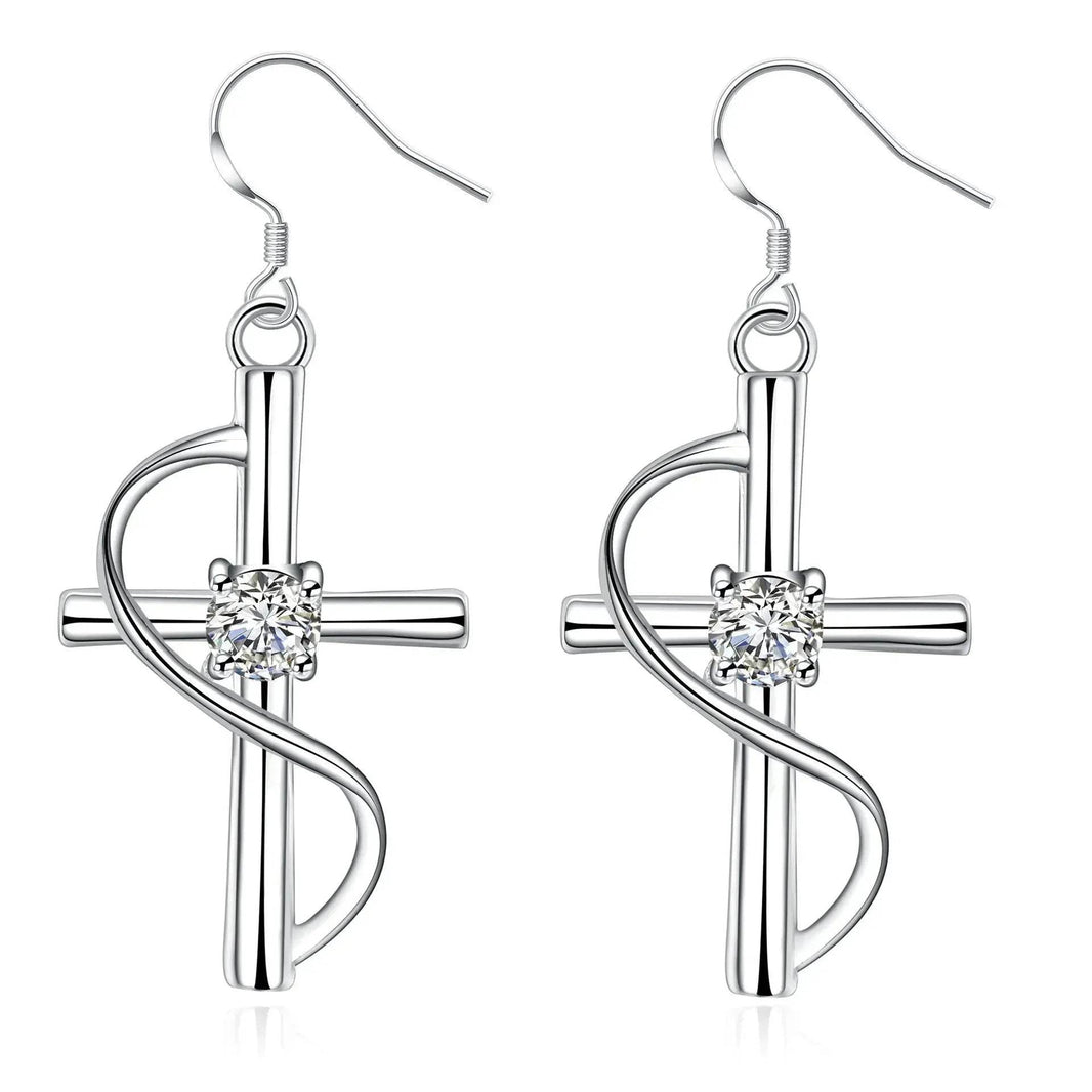 New Cross-border Popular Elongated Silver Dangling drop Earrings - EX-STOCK Canada