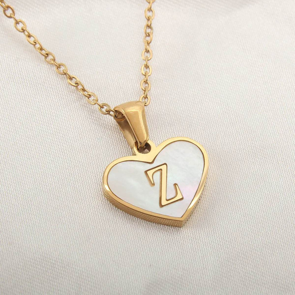26 Letter Heart-shaped Necklace White Shell Love Clavicle Chain Fashion Personalized Necklace For Women Jewelry Valentine's Day - EX-STOCK Canada