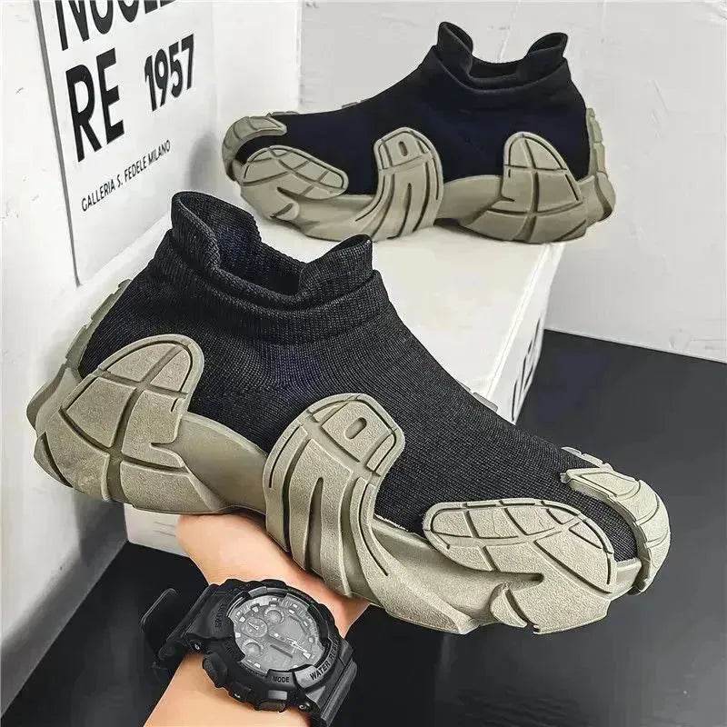 Fashion Lace Up Sock Shoes Men's Personalized Lightweight Running Walking Sneakers Thick Bottom Sneakers - EX-STOCK Canada
