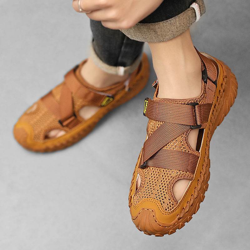 Summer Men's Hollow Mesh Surface Breathable Trendy Casual Shoes All-matching Sandals  EX-STOCK CANADA